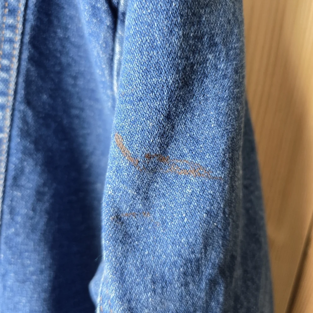 Wrangler Blanket Lined Corduroy Collar Denim Jacket Blue Mens 50L - Picture 9 of 11